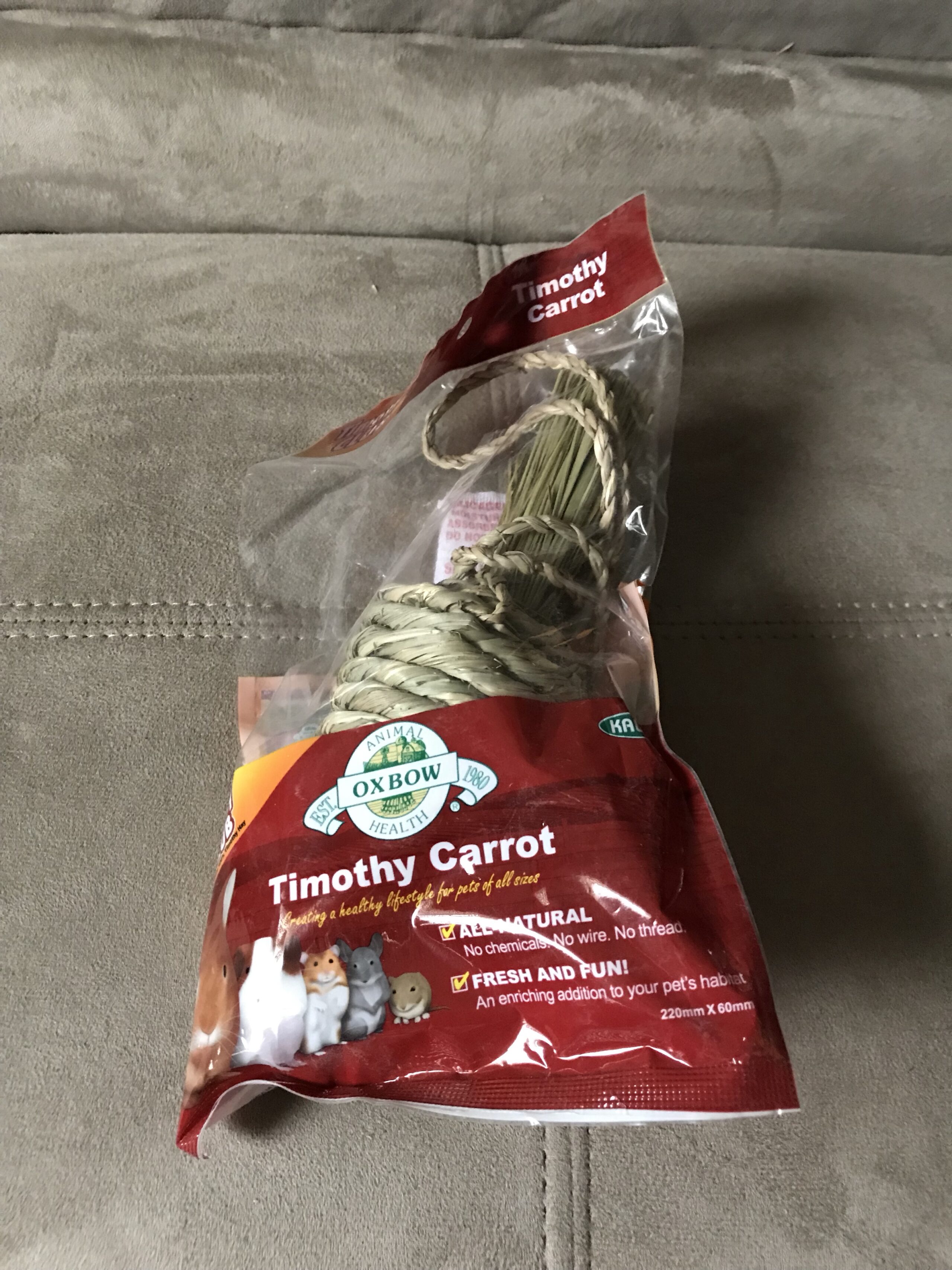 Oxbow Timothy Club Carrot Small Animal Treat